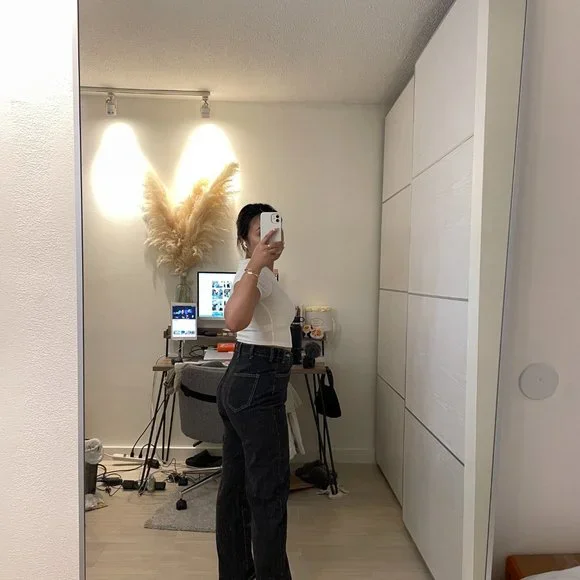 Yes Style Black Denim White Contrast Stitch - Picture 5 of 5